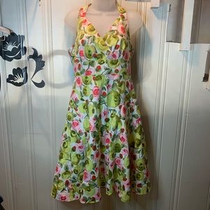 Talbots tea rose halter A-line dress 6 petite